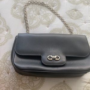 Black Ferragamo Luciana Leather Shoulder Bag